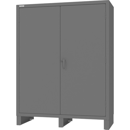 Wardrobe Cabinet with Standard Recessed Doors, Steel, 60" W x 24" D x 78" H, Grey WestPier
