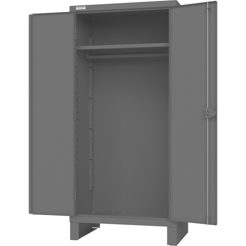 Armoire avec barre de suspension et portes encastr&eacute;es standards , Acier, 78" h x 36" la x 24" P, Gris WestPier