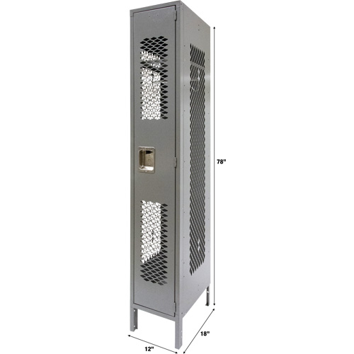 Casiers ventil&eacute;s, 12" x 18" x 78", Acier, Gris, D&eacute;mont&eacute;, Perfor&eacute; WestPier
