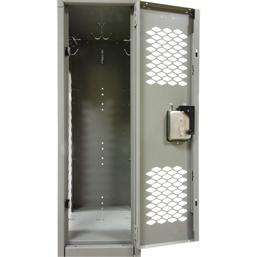 Vented Lockers, 2 -tier, Bank of 3, 36" x 18" x 78", Steel, Grey, Knocked Down, Perforated WestPier
