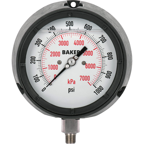 LF Series Pressure Gauge, 4-1/2" , 0-1000 psi, Bottom Mount, Analogue WestPier