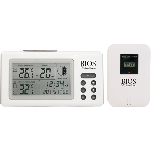 Thermom&egrave;tres int&eacute;rieurs/ext&eacute;rieurs avec horloge, Contact, Num&eacute;rique, 32 &agrave; 122°F (0 to 50°C) WestPier