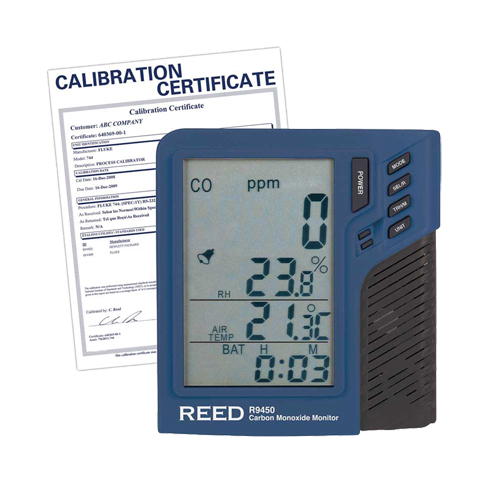Compteur de monoxyde de carbone avec temp&eacute;rature et humidit&eacute; avec certificat de calibration WestPier