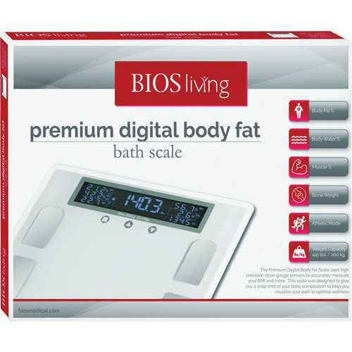 Premium Digital Body Fat Scale, 441 lbs. Cap., 100 g Graduations WestPier