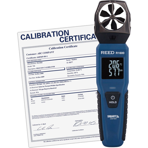 Bluetooth Smart Series Vane Anemometer with Calibration Certificate, Data Logging, 0.6 - 25 m/sec/118 - 4921 ft./min/2.1 - 90 Km/hr/1.3 - 55.9 Mph Air Velocity Range WestPier