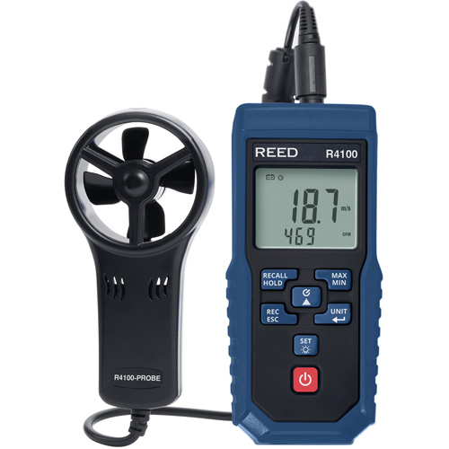 Vane Thermo-Anemometer with Air Volume, Data Logging, 0.4 - 30 m/sec Air Velocity Range WestPier