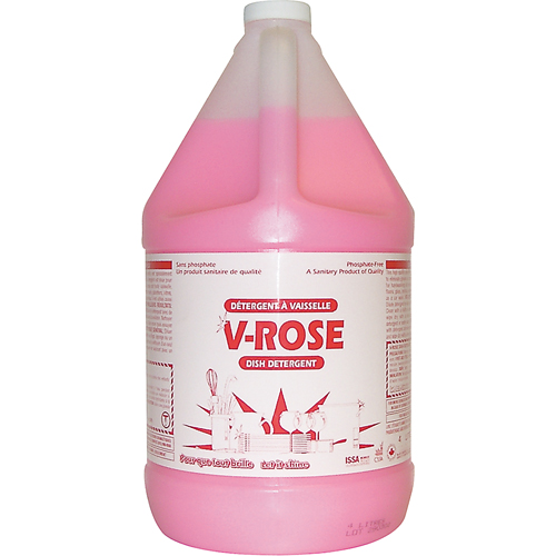 D&eacute;tergent liquide pour vaisselle V-Rose, Liquide, 4 L, Fraîcheur WestPier