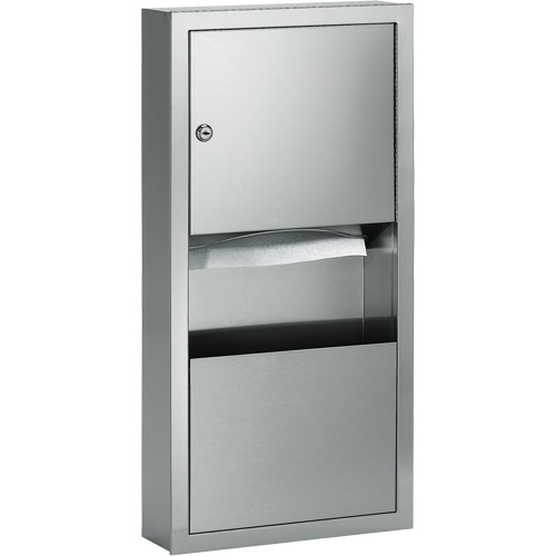 Combination Towel Dispenser with Waste Receptacle, Manual, 14" W x 4" D x 28" H WestPier