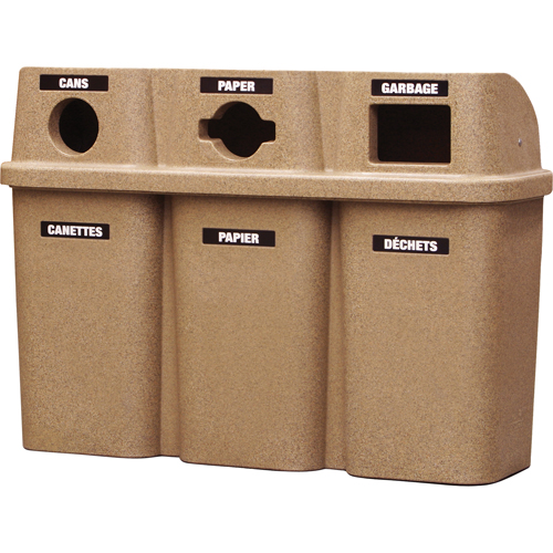 Contenants de recyclage Bullseye, Bord de rue, Plastique, 3 x 22 gal. US WestPier