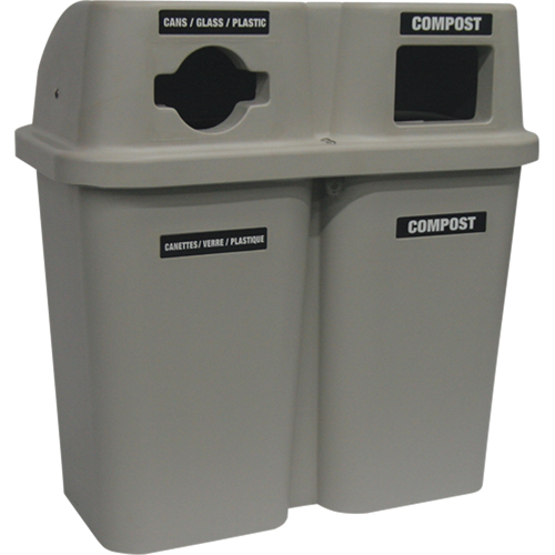 Contenants de recyclage Bullseye, Bord de rue, Plastique, 2 x 22 gal. US WestPier