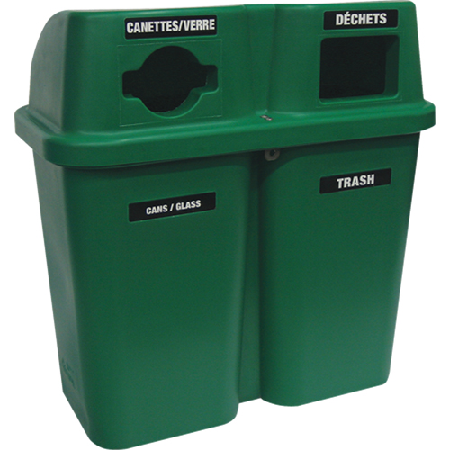 Contenants de recyclage Bullseye, Bord de rue, Plastique, 2 x 22 gal. US WestPier