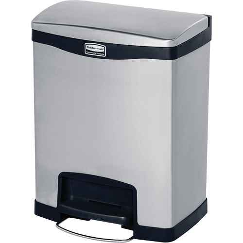 Contenant &agrave; d&eacute;chets Slim Jim , Acier inoxydable, Capacit&eacute; 8 gal. US WestPier