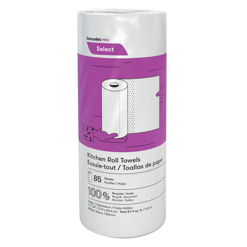Pro Select Kitchen Towel Roll, 2 Ply, 85 Sheets/Roll, 8" W, 11" L WestPier
