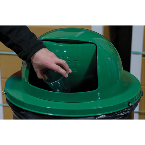 Drum Waste Disposal Top, Dome Lid, Metal, Fits Container Size: 23-1/2" Dia. WestPier