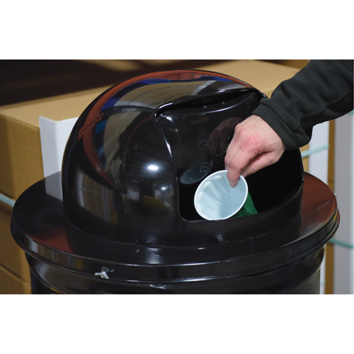 Drum Waste Disposal Top, Dome Lid, Metal, Fits Container Size: 23-1/2" Dia. WestPier