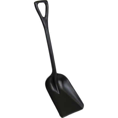 One-Piece Hygienic Shovel, 10" x 6" Blade, 37-1/2" Length, Plastic, Black WestPier