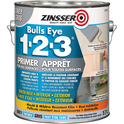 Bulls Eye 1-2-3&reg; Water-Base Primer, 3.78 L, Gallon, Grey WestPier