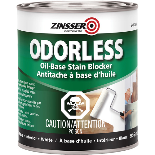 Odourless Oil-Base Stain Blocking Primer, White, Very Flat, 946 ml, Can WestPier