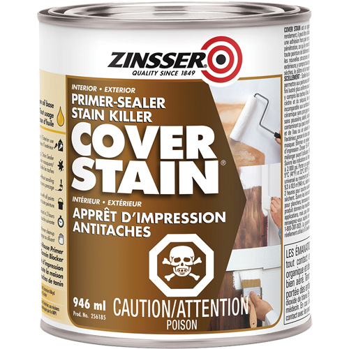 Scellant d'appr&ecirc;t &agrave; base d'huile Cover Stain, 946 ml, Canette, Blanc WestPier