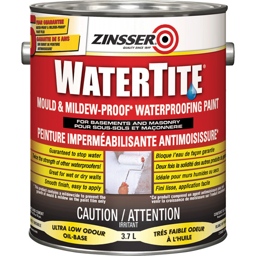 Watertite&reg; Mold & Mildew-Proof Waterproofing Paint, White, Eggshell, 3.78 L, Gallon WestPier
