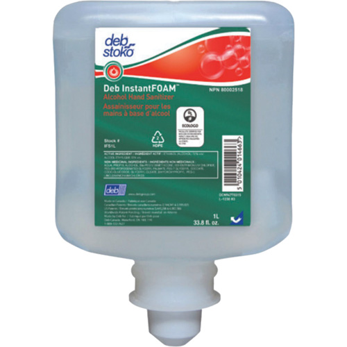 InstantFoam&reg; Hand Sanitizer, 1000 ml, Refill, 70% Alcohol WestPier