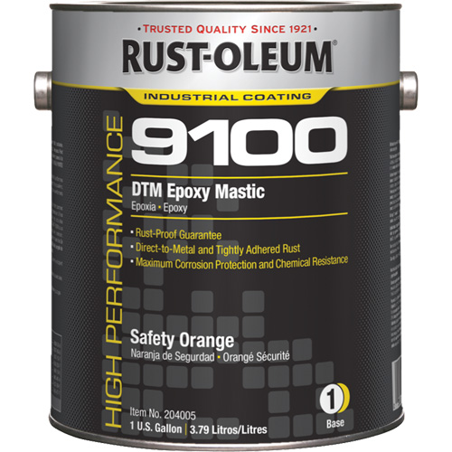 9100 System DTM Epoxy Mastic Base, Safety Orange, Gallon WestPier
