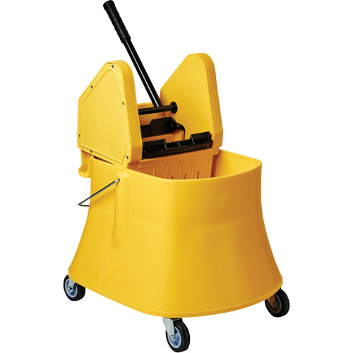 Ensemble de seau pour vadrouille et essoreuse Champ, Pression vers le bas, 7,5 gal. US (30 pintes), Jaune WestPier