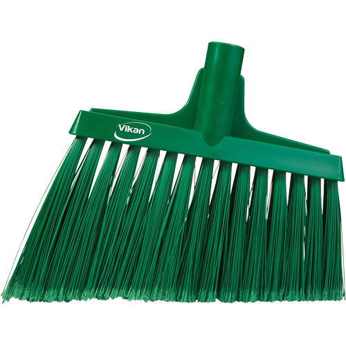 Angled Broom Head, Split Bristles, 11-1/2", Polyester, Green WestPier