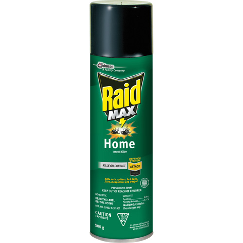 Raid&reg; Max&reg; Home Insect Killer Insecticide, 500 g, Aerosol Can, Solvent Base WestPier