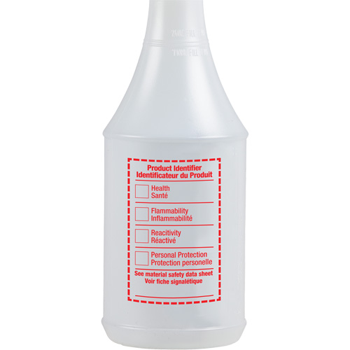 Round Spray Bottle with WHMIS Label, 24 oz. WestPier