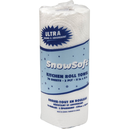 Snow Soft Premium Kitchen Towels, 2 Ply, 70 Sheets/Roll, 8" W, 11" L WestPier