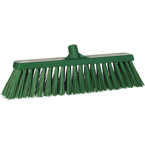 Heavy-Duty Push Broom, Stiff Bristles, 20", Polyester, Green WestPier