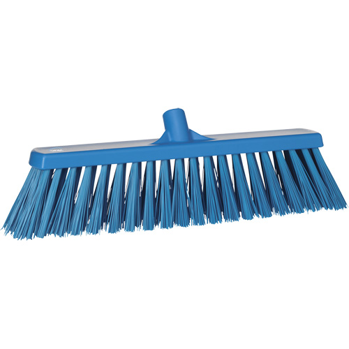 Heavy-Duty Push Broom, Stiff Bristles, 20", Polyester, Blue WestPier