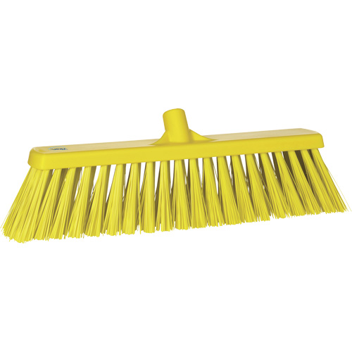 Heavy-Duty Push Broom, Stiff Bristles, 20", Polyester, Yellow WestPier