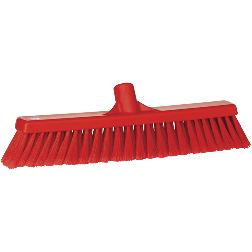 Fine Particle Push Broom, Fine/Split Bristles, 16-1/4", Polypropylene, Red WestPier