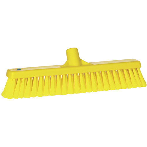 Fine Particle Push Broom, Fine/Split Bristles, 16-1/4", Polypropylene, Yellow WestPier