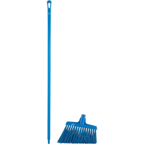 Angle Broom Head with Handle, X-Coarse Bristles, 12", Polyester, Blue WestPier