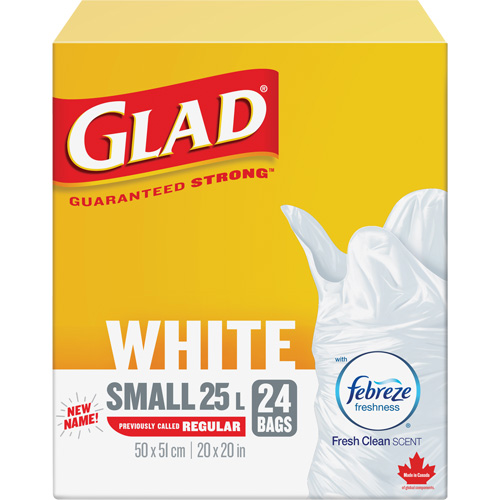 Small 25L Febreze Garbage Bags, Regular, 20" W x 20" L, White WestPier