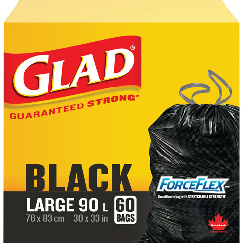 90L Garbage Bags, Regular, 30" W x 33" L, Black WestPier