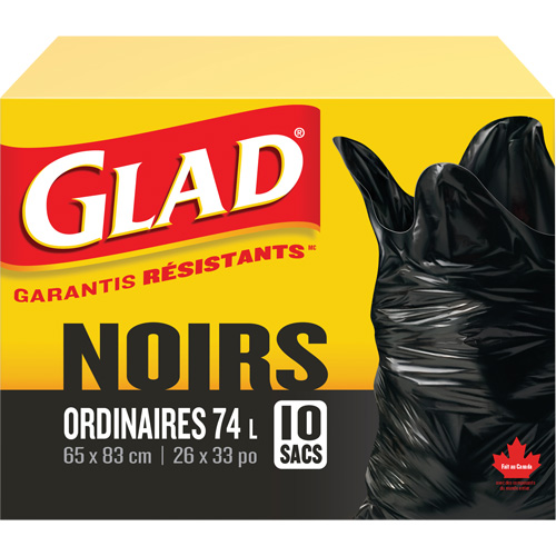 74L Garbage Bags, Regular, 26" W x 33" L, Black WestPier