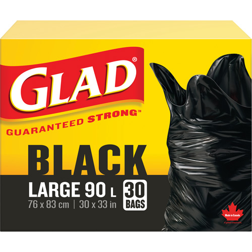 90L Garbage Bags, Regular, 30" W x 33" L, Black WestPier