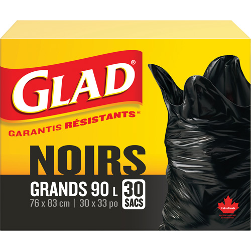 90L Garbage Bags, Regular, 30" W x 33" L, Black WestPier