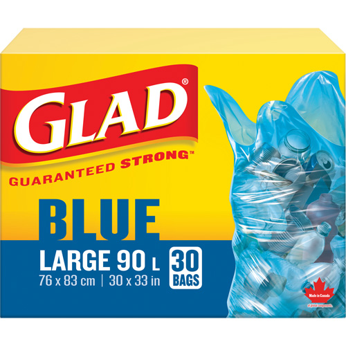 45L Recycling Bags, Regular, 30" W x 33" L, Blue WestPier