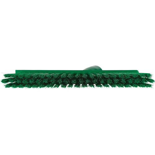 Dustpan Broom with Angled Thread, Medium Bristles, 10", Polyester, Green WestPier