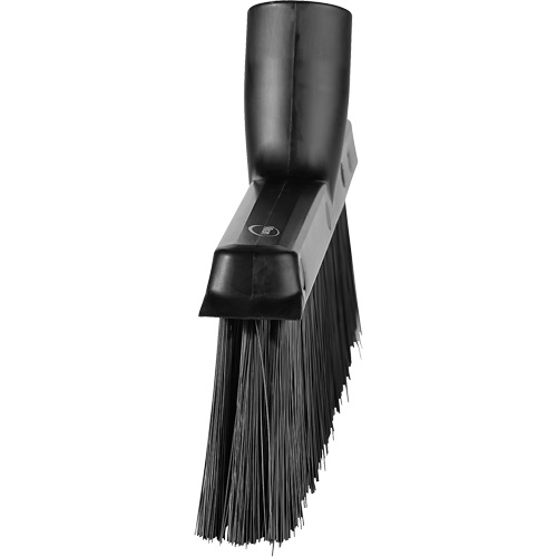 Dustpan Broom with Angled Thread, Medium Bristles, 10", Polyester, Black WestPier