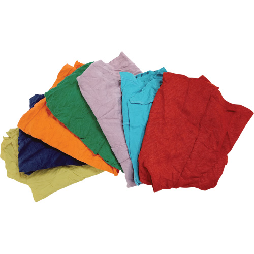 Recycled Material Wiping Rags, Cotton, Mix Colours, 25 lbs. WestPier