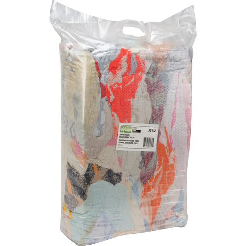 Recycled Material Wiping Rags, Terrycloth, Mix Colours, 25 lbs. WestPier
