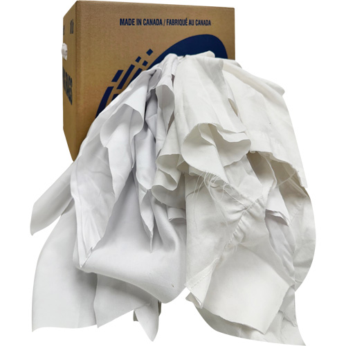 Chiffons recycl&eacute;s, Coton, Blanc, 10 lb WestPier