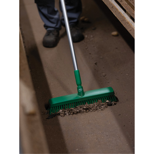 Push Broom Head, Fine/Stiff Bristles, 16-1/2", Polyester/Polypropylene, Green WestPier