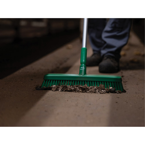 Push Broom Head, Fine/Stiff Bristles, 16-1/2", Polyester/Polypropylene, Green WestPier